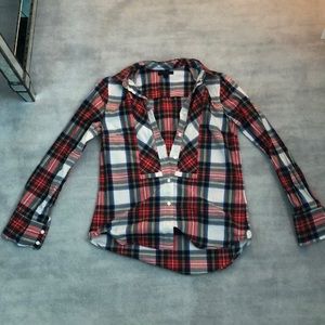 jcrew red/blue tinted flannel